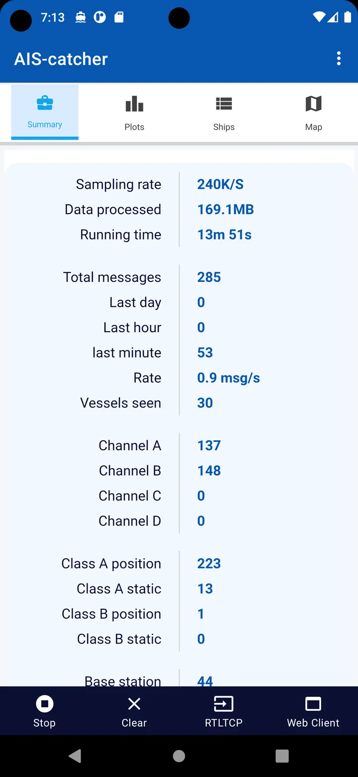 AIS-catcher reception summary