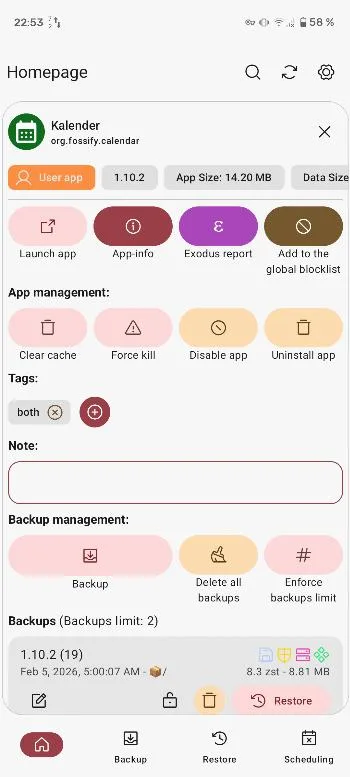 Neo Backup screenshot 2