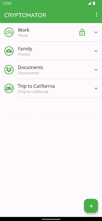 Cryptomator screenshot 1