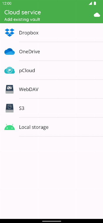 Cryptomator screenshot 2