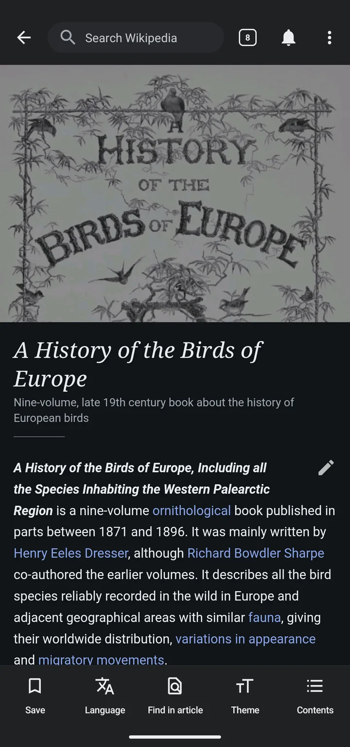 The same article in the dark theme (Wikimedia Commons, by various authors, CC BY-SA 4.0) The same article in the dark theme (Wikimedia Commons, by various authors, CC BY-SA 4.0)